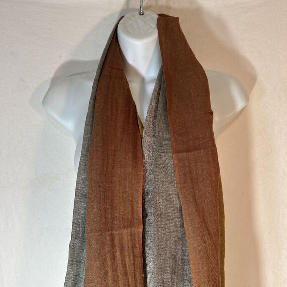 Jeelow Lightweight Summer Scarf Light Shawl Wrap Unisex Linen Yellow Floral - Picture 1 of 4